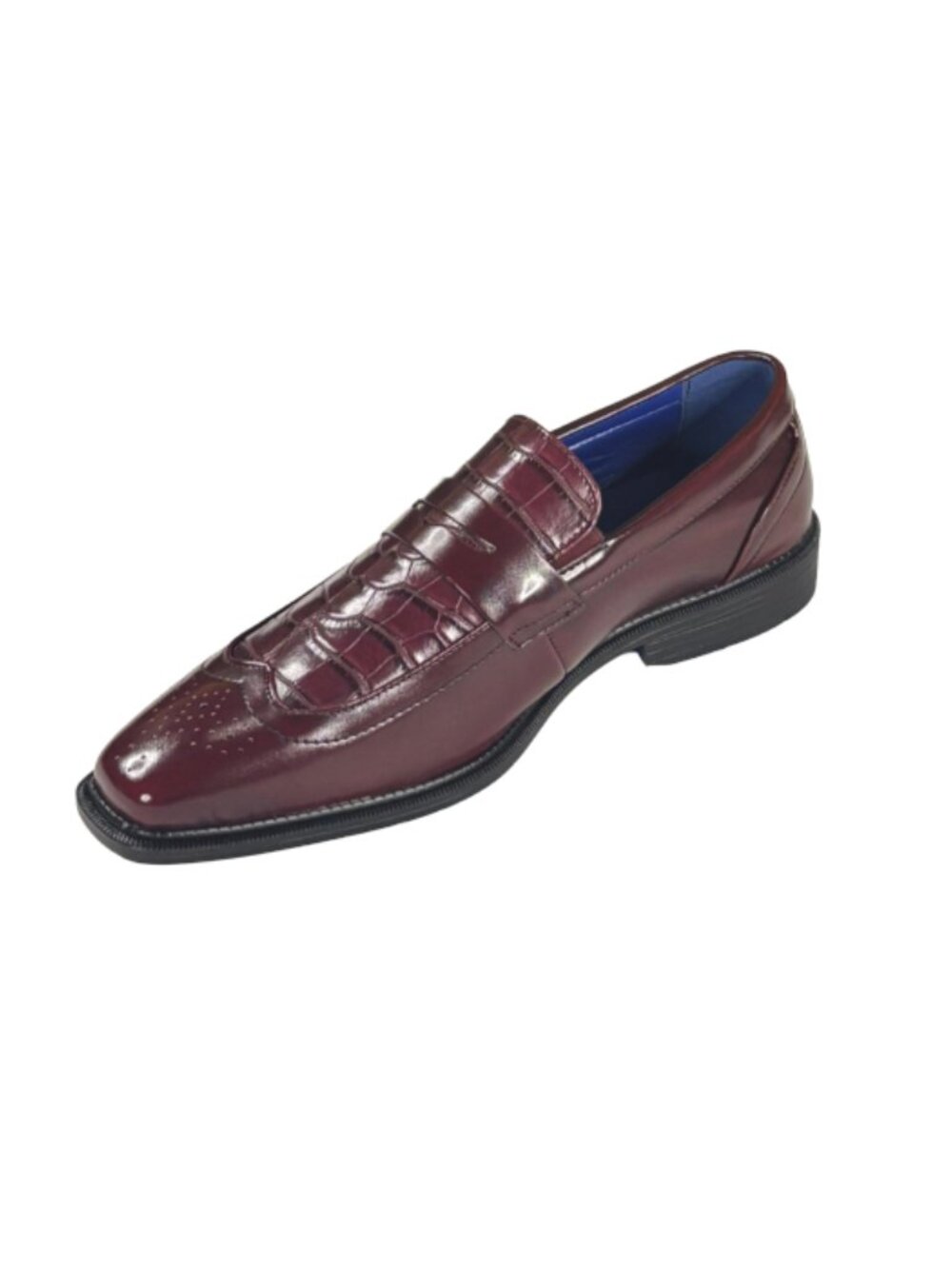 Roberto Chillini 6572 Men’s Croc Embossed Penny Loafers Classic Slip-On